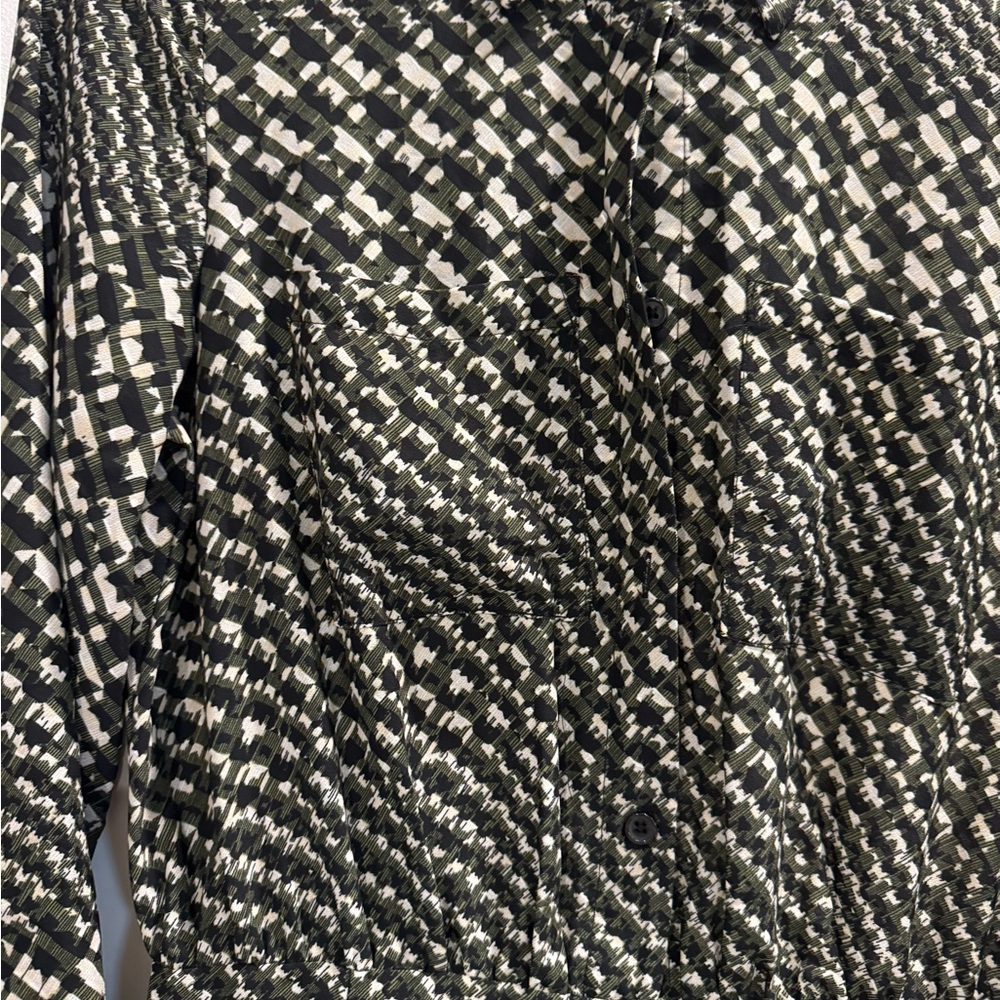 Who What Wear Black and White Long Sleeve Dress